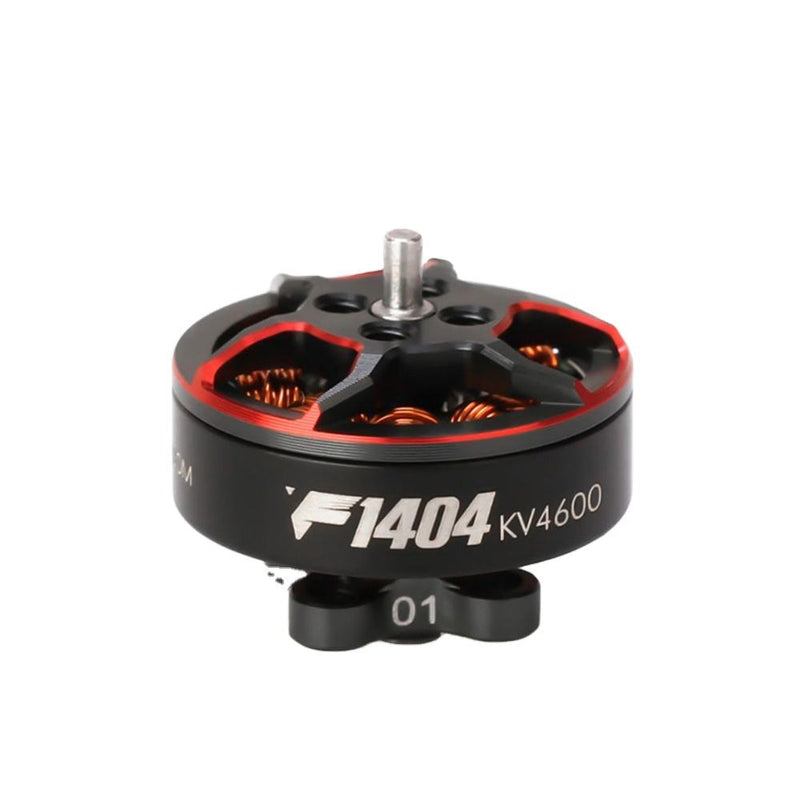 Ligpower F1404 brushless DC FPV motor, black housing with red ring and metal shaft