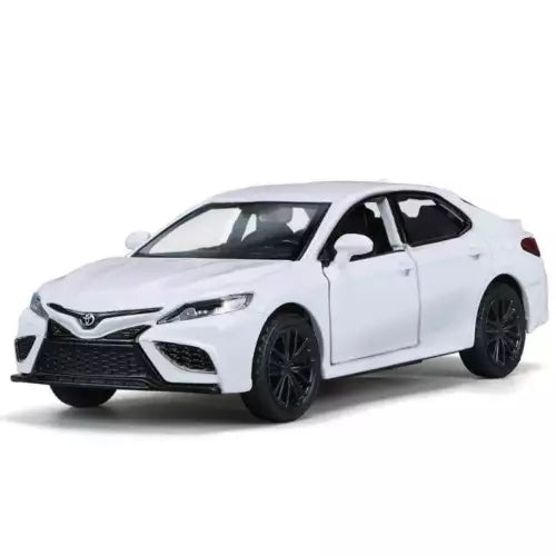 Toyota Camry XSE 1/36 diecast model car, white sedan with black wheels