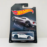 White 2017 Ford GT Hot Wheels diecast toy car in blister pack, 2/6