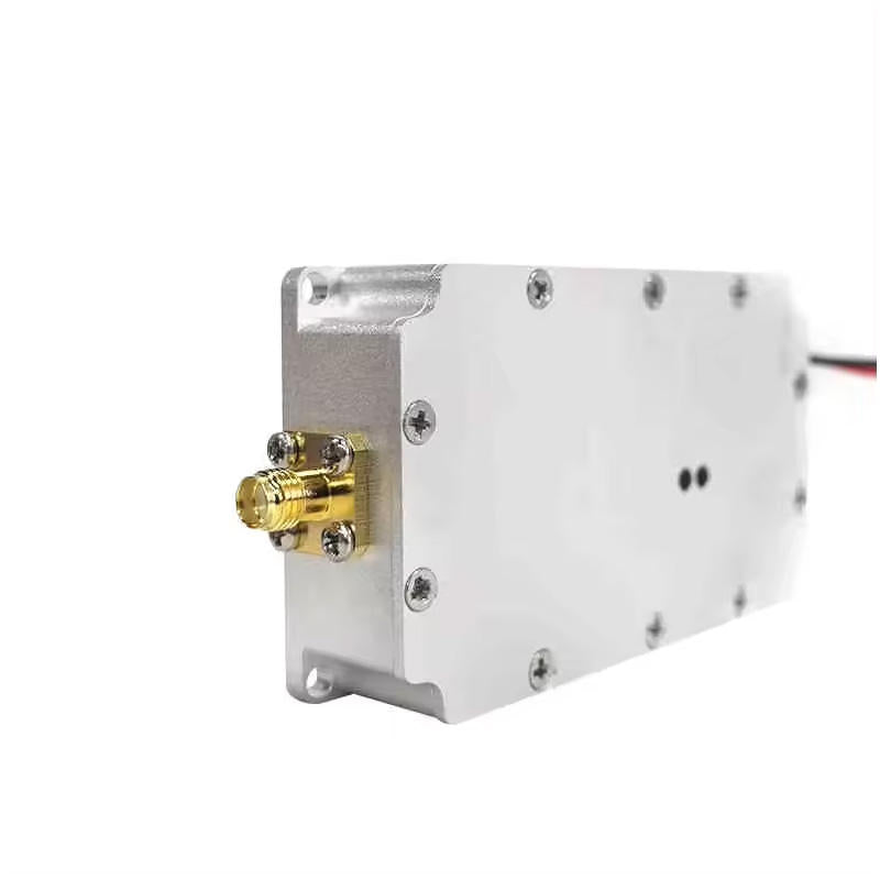 RF power amplifier shield module with SMA connectors and metal enclosure