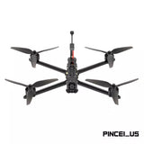 FPV racing quadcopter drone with four propellers and central camera mount