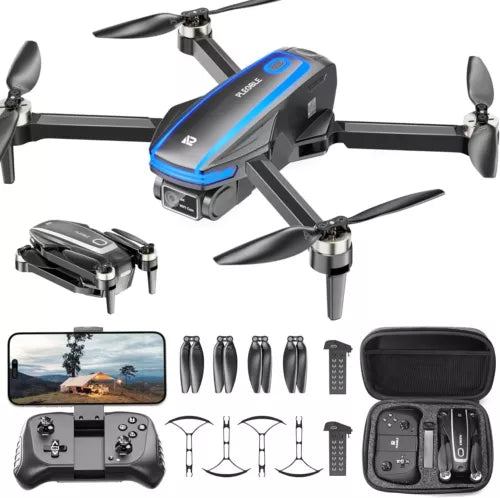 4K drone with camera kit, quadcopter with controller, prop guards, carrying case
