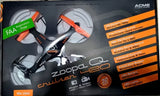 Orange and gray RC quadcopter drone with integrated HD camera, 6-axis gyro