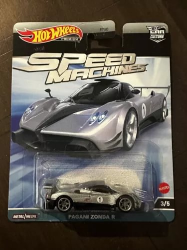 Grey Pagani Zonda R diecast model car in Speed Machines blister pack