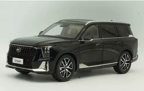 1/18 black SUV diecast model car with front grille and alloy-style wheels
