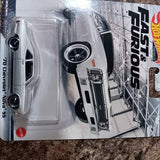 Silver diecast van with black racing stripes, opening doors, 1/64 scale