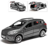 Ford Kuga Metal Model Diecast Car Scale, Collectible Toy Cars, Silver, 1/36 Toy