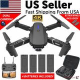 Drone With 4K HD Dual Camera WiFi FPV Foldable Quadcopter + 2/4 Battery  RC US Drone