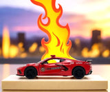 CORVETTE SUPERCAR Diecast Metal Model Car 1/36 Scale FIRE FIGHTER EDITION - NEW Toy