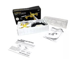 Hubsan Spyder drone kit with box, manuals, and clear plastic parts tray