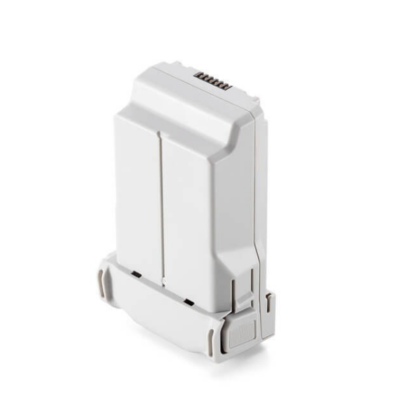 Drone intelligent flight battery pack with metal charging contacts, white housing
