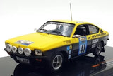 Diecast rally race car, yellow and black front 3/4 view with number 41 decal