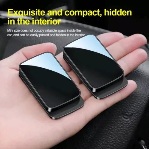 Mini diecast metal model cars, two small rectangular cars with black and white body