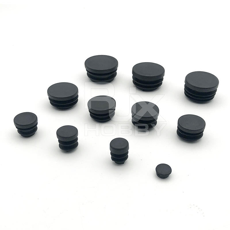 Round black pipe plug set, stacked waterproof dust covers