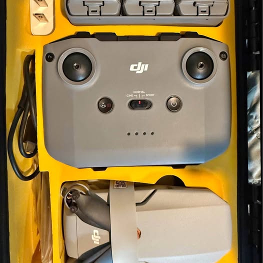 DJI Mini 2 drone front with dual cameras and control buttons