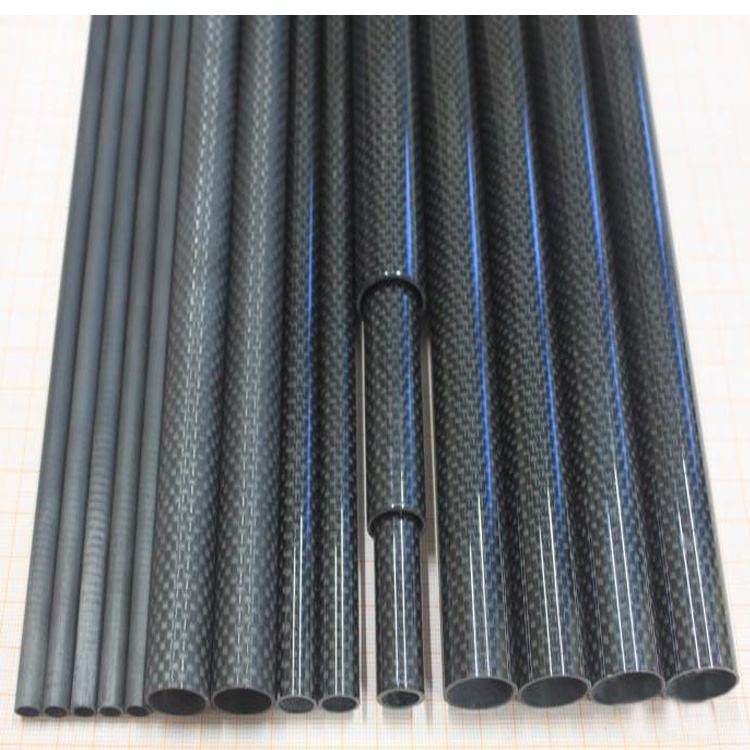 Carbon fiber telescope tubes set, dark gray carbon weave, visible round open ends