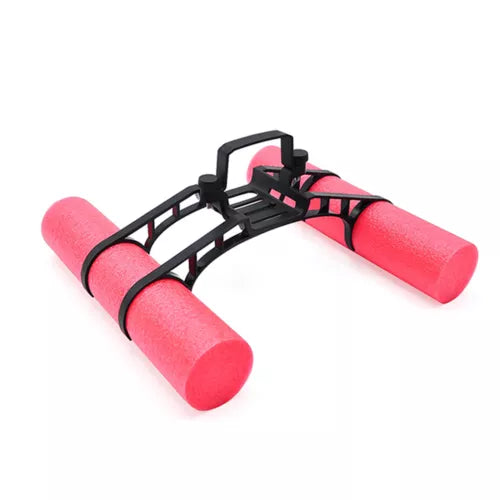 Pink foam buoyancy bar drone accessory with shock-absorbing tripod frame