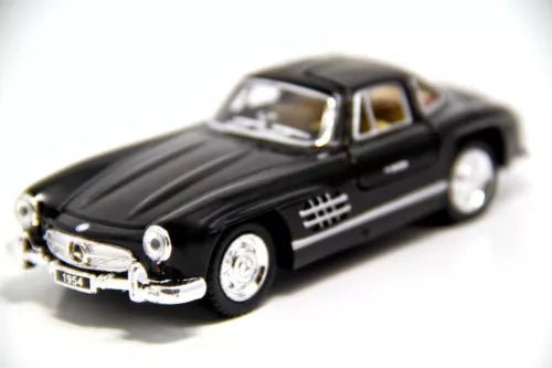 Black 1954 Mercedes-Benz 300 SL coupe diecast model toy, 1:36 scale