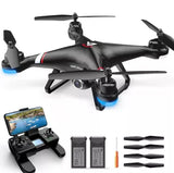GPS drone with 2K camera, remote controller, batteries and spare propellers