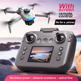 RC quadcopter drone with 4K camera and remote controller with tablet-style screen