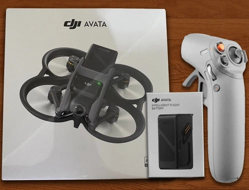 DJI Avata camera drone kit with white motion controller and battery