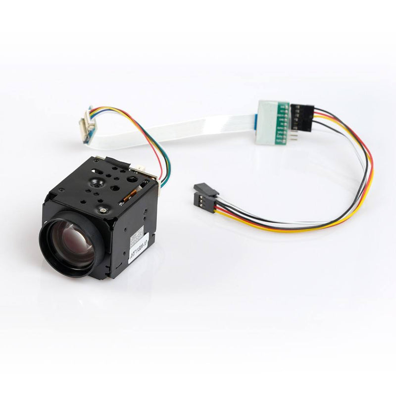 Foxeer 10x Zoom 700TVL CMOS camera module with black housing and ribbon cable