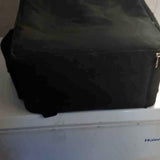 Black zippered drone carrying case with padded surface