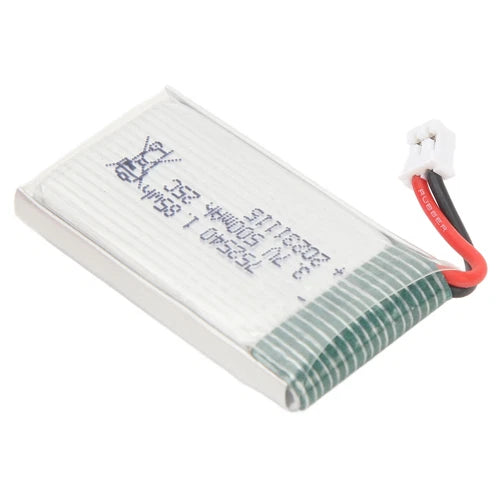 3.7V LiPo drone battery with PH2.0 plug, red and black wire leads