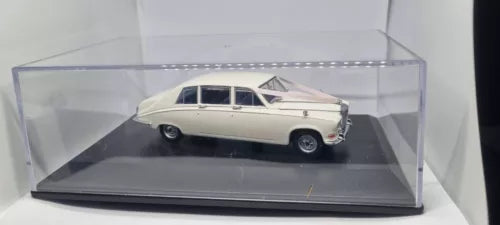 Cream 1/43 Daimler DS240 limousine diecast model car in clear display case