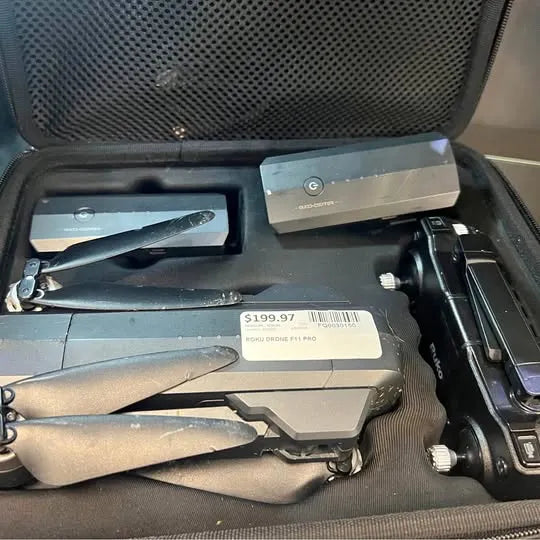 Roku drone in carrying case with controller and accessories