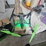 Dromida Vista drone with green LED lights and four propellers
