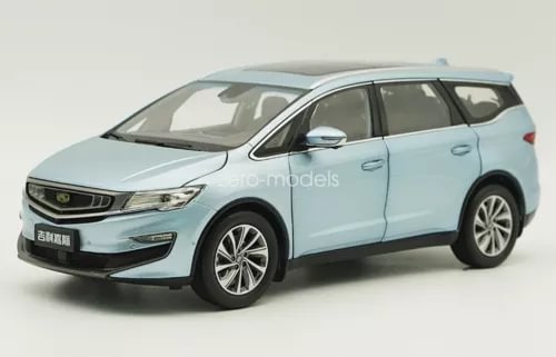 Geely Jiaji MPV light blue diecast toy car model, front 3/4 view