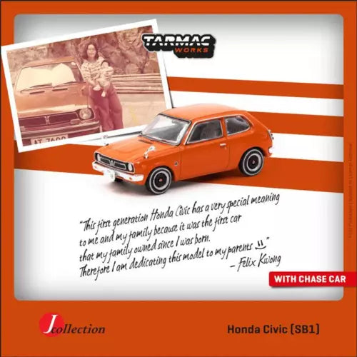 Tarmac Works orange Honda Civic (SB1) 1:64 diecast model car