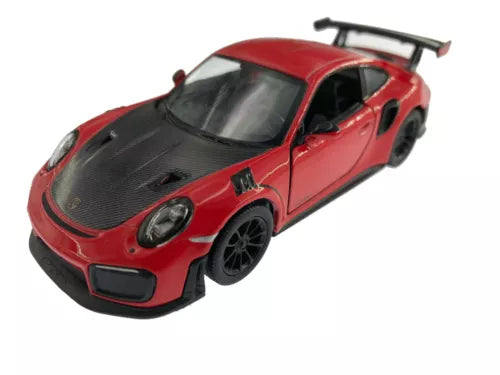 Red Porsche 911 GT2 RS diecast model toy car, 1:36 scale