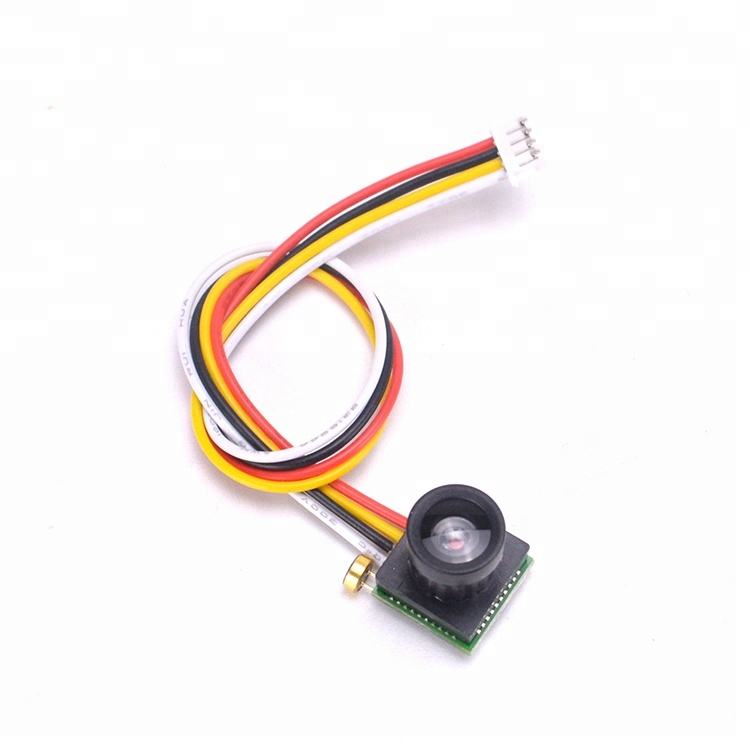 Mini FPV camera module with 2.8mm lens and multicolor wire leads