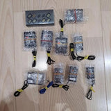 RC receiver set with multiple receiver modules and wired harnesses, in protective bags