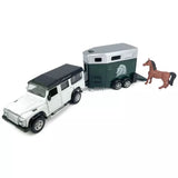 1:36 Land Rover Defender with Horse Trailer Model Diecast Toy Car Toys for Boys Toy