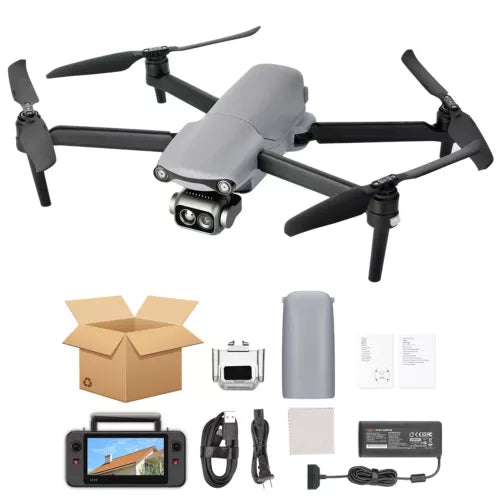 Thermal drone with controller and accessories, foldable propellers and camera module