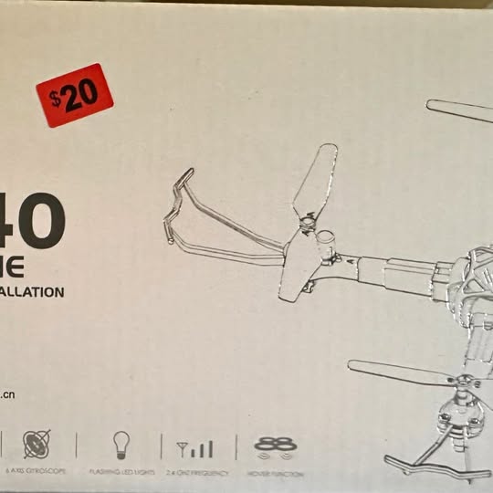 DIY drone frame with hinged landing gear and propeller arms