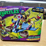 Hover drone toy playset box with Teenage Mutant Ninja Turtles characters and drone layout