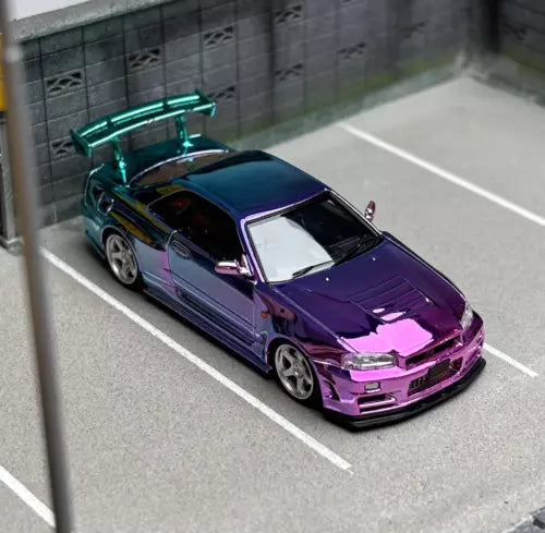 1:64 purple JDM Skyline GTR R34 Nismo Z-Tune diecast model car