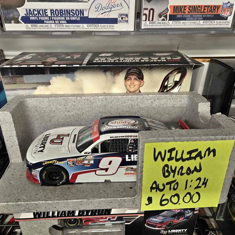 1:24 diecast race car model in blue and white with No. 9 graphics