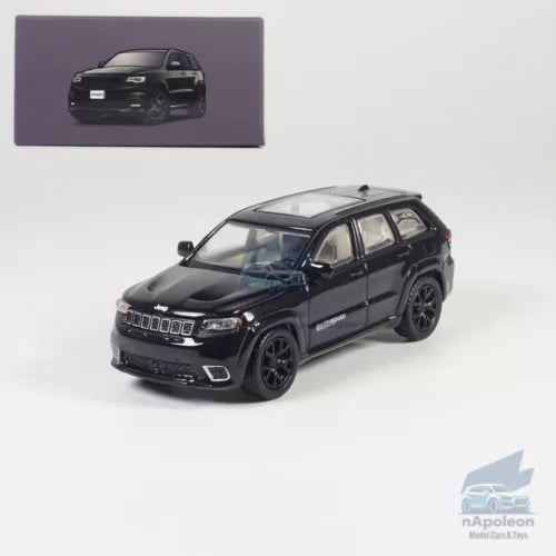 Black diecast SUV model car with detailed front grille and headlights