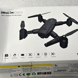 Black quadcopter drone with four propellers