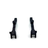 Black drone locking handle pieces with hinge and mounting tabs, pair