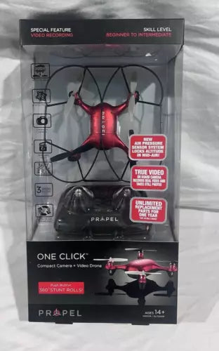 Propel Drone Red Video Recording 1 Click Photos W/Remote New Drone