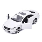 1:36 white AMG model car with doors open, metal diecast toy for boys