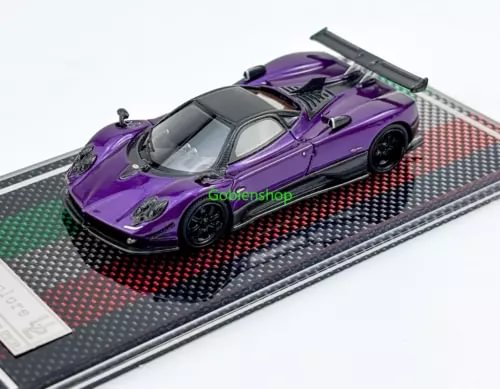 Purple racing sports diecast model car with rear spoiler