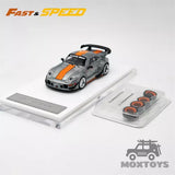 Fast Speed FS 1:64 Rauh-Welt RWB993 GT Raw Titanium Diecast Model Car Toy