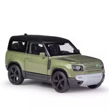 1:36 scale diecast model SUV toy, olive green with black roof and front grille